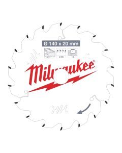 Milwaukee - Cirkelzaagblad hout 140 x 20 x 1,6 Thin Kerf ATB 18T +18°