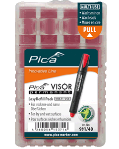 Pica 991/40 VISOR Permanent Navulling rood (4 st)