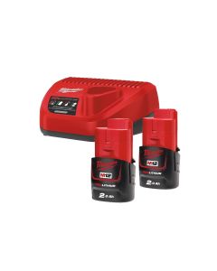 Milwaukee M12NRG-202 Lader + Accu's