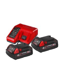 Milwaukee M18NRG-202 Lader + Accu's