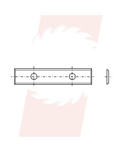 Wisselmes 49.5x12x1.5 Z=2 35°  - lang en 2 gaten