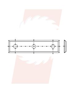 Wisselmes 50x12x1.7 Z=2 35° - lang en 3 gaten