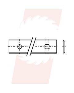 Wisselmes 80x13x2,2 mm35° - schuin