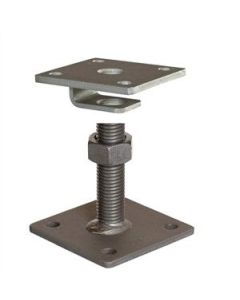 Pitzl paaldrager M24, lengte 150mm met onderplaat 100x100x6 en bovenplaat met opwaaibeveiliging 80x80x6