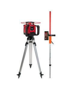 Levelfix - 650Hb Bouwlaser - Horizontale Rotatie Laser met 1-touch bediening  - Rood + Statief 1.8M + Meetbaak