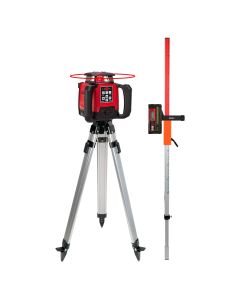 Levelfix - 650HV Bouwlaser - Allround Rotatie Laser met Dubbel Afschot - Rood + Statief 1.8M + Meetbaak