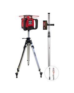 Levelfix - 650HV Bouwlaser - Allround Rotatie Laser met Dubbel Afschot - Rood + Statief 2.8M + Meetbaak