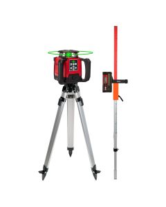 Levelfix - 650HVG Bouwlaser - Allround Rotatie Laser met Dubbel Afschot - Groen + Statief 1.8M + Meetbaak
