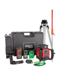 Levelfix - 650HVSG Bouwlaser - Volautomatische Rotatie laser met Digitaal Afschot - Groen + Statief 1.8M + Meetbaak