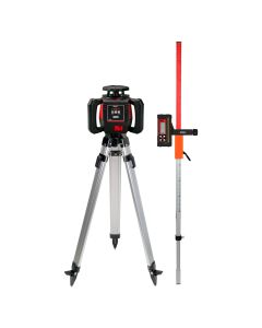 Levelfix - 860H Bouwlaser - Horizontale Rotatie Laser - Rood + Statief 1.8M + Meetbaak