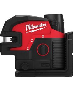 Milwaukee - M12 CLL4P-301C - M12 kruislijnlaser met 4 lood punten - groen + 1 x 3