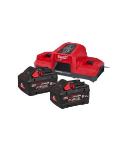Milwaukee M18 FORGENRG-802DBSC - Dual bay super lader + Accu's