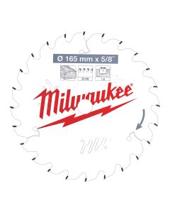 Milwaukee - Cirkelzaagblad hout 165 x 15.87 x 1.6 Thin Kerf ATB 24T +15°