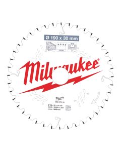 Milwaukee - Cirkelzaagblad hout 190 x 30 x 2,4 Thin Kerf ATB 40T -5°