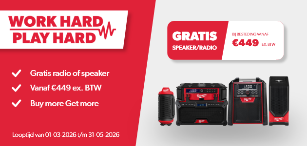 Milwaukee work hard play hard redemption actie - werkplaatstechniek